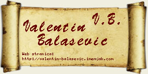 Valentin Balašević vizit kartica